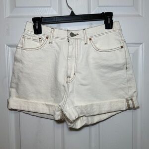 BDG White High-Waisted Denim Shorts